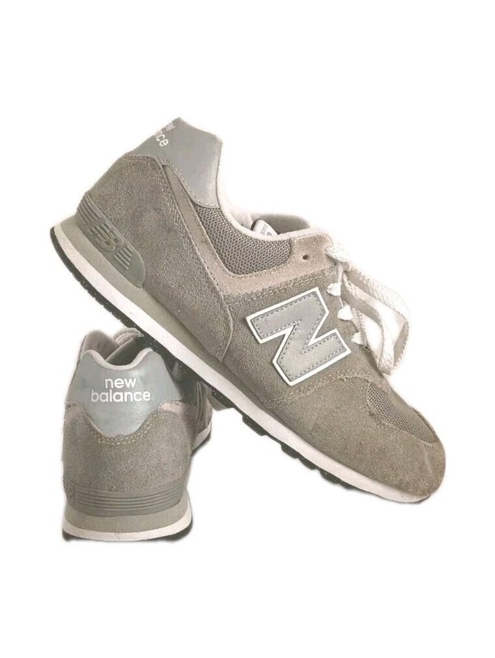 NEW BALANCE 574 CORE Dark Grey Suede White W 8/M 6.5 RETRO Running Sneaker Shoe